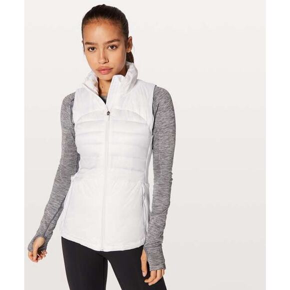 Lululemon Sz 6 Down For A Run Vest II White Puffer Goose Down Warm Lightweight - Picture 1 of 14
